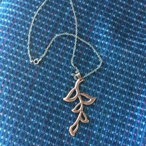 Bronze color leaf necklace
